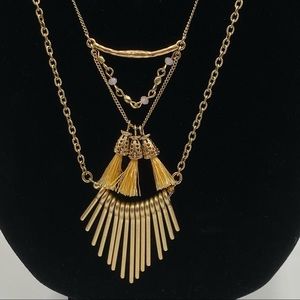 F & C Boho Multi-Chain Embellished Necklace